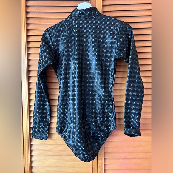 Black Shiny Holographic Bodysuit - Picture 3 of 7